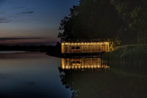 House on water Wojnowo - house from a distance