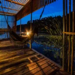 Houses on water Nowa Wies Zbaska - hammock at night