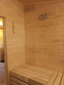 Domek na wodzie Wysoka - Sauna wnętrze 4