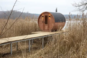 Domek na wodzie Wojnowo - Sauna z zewnątrz